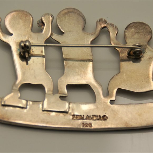 Vintage ZEALANDIA 925 Sterling Silver Fortune Teller Pin  Genuine Zealandia 925 Sterling Silver Brooch / Pin